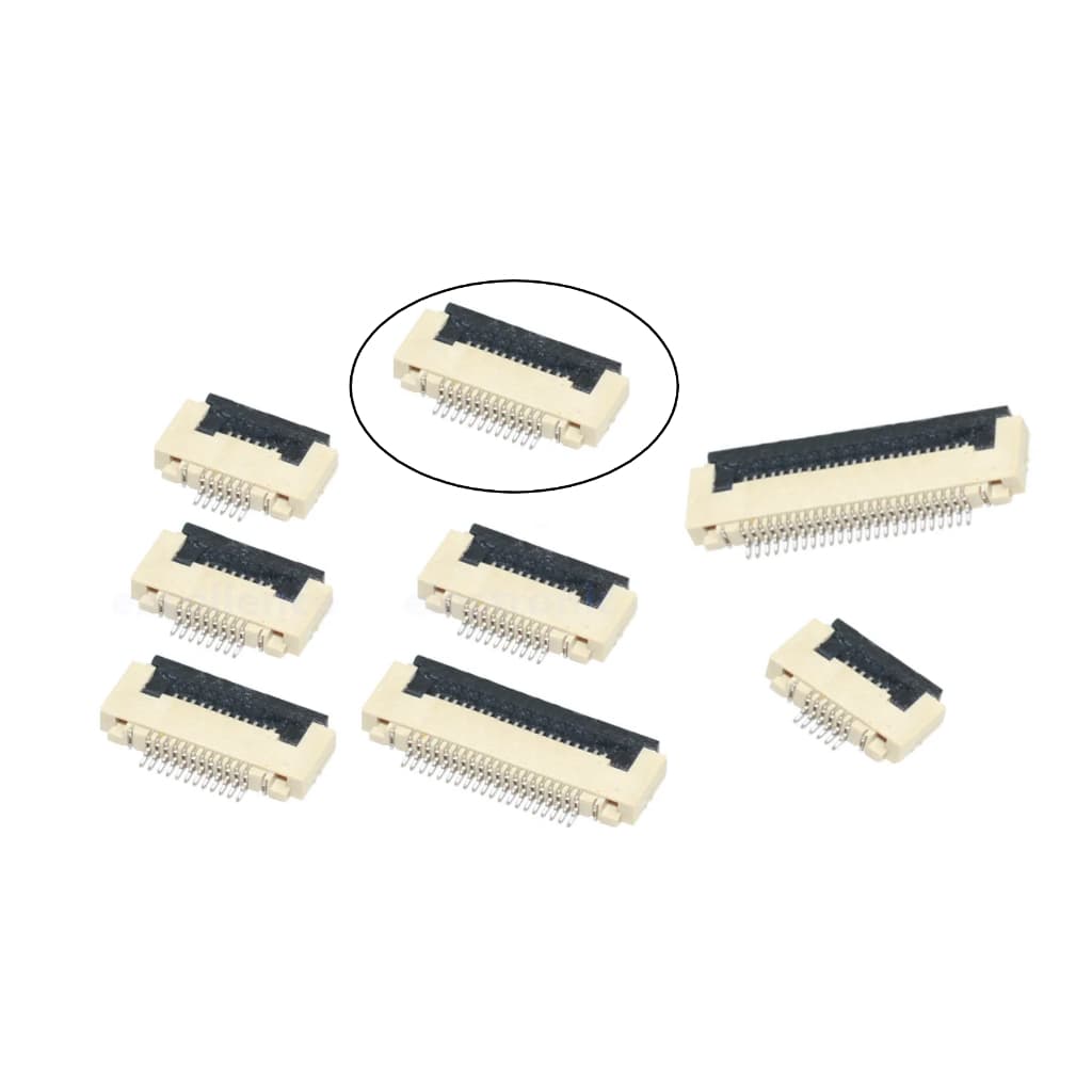 Conector Tipo Flip Contato Inferior para Cabo Flat 12 Vias  Passo 0,5mm