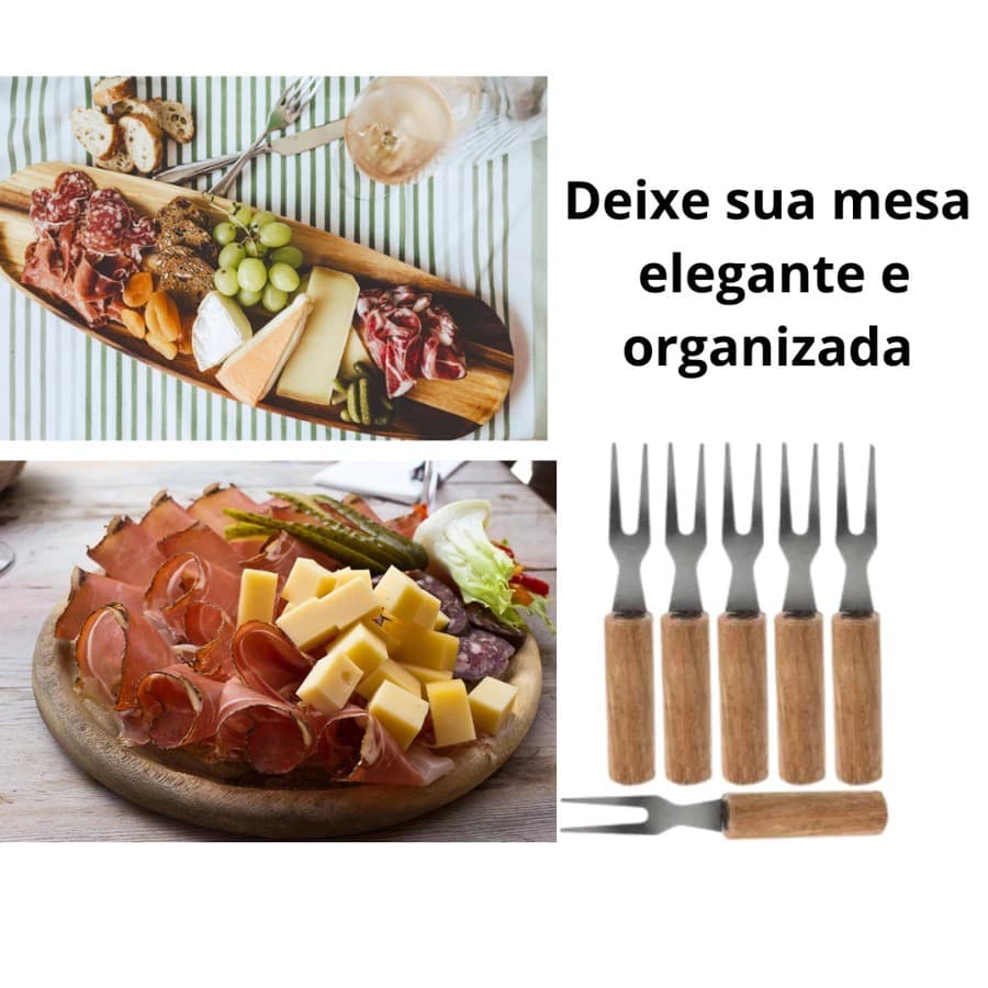 Kit Com 4 Garfos Para Petisco Inox