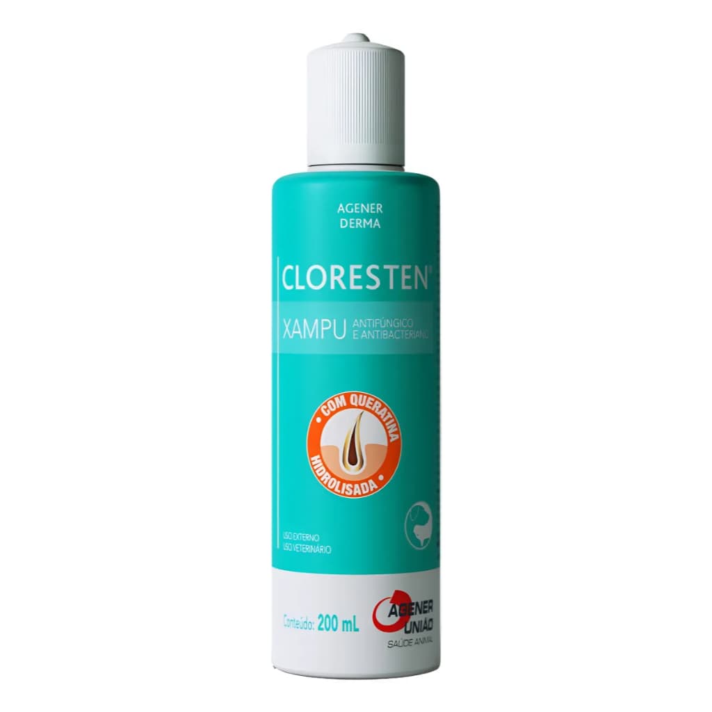 Shampoo Cloresten Cães E Gatos Dr. Clean Agener União 200ml Fragrância Neutra