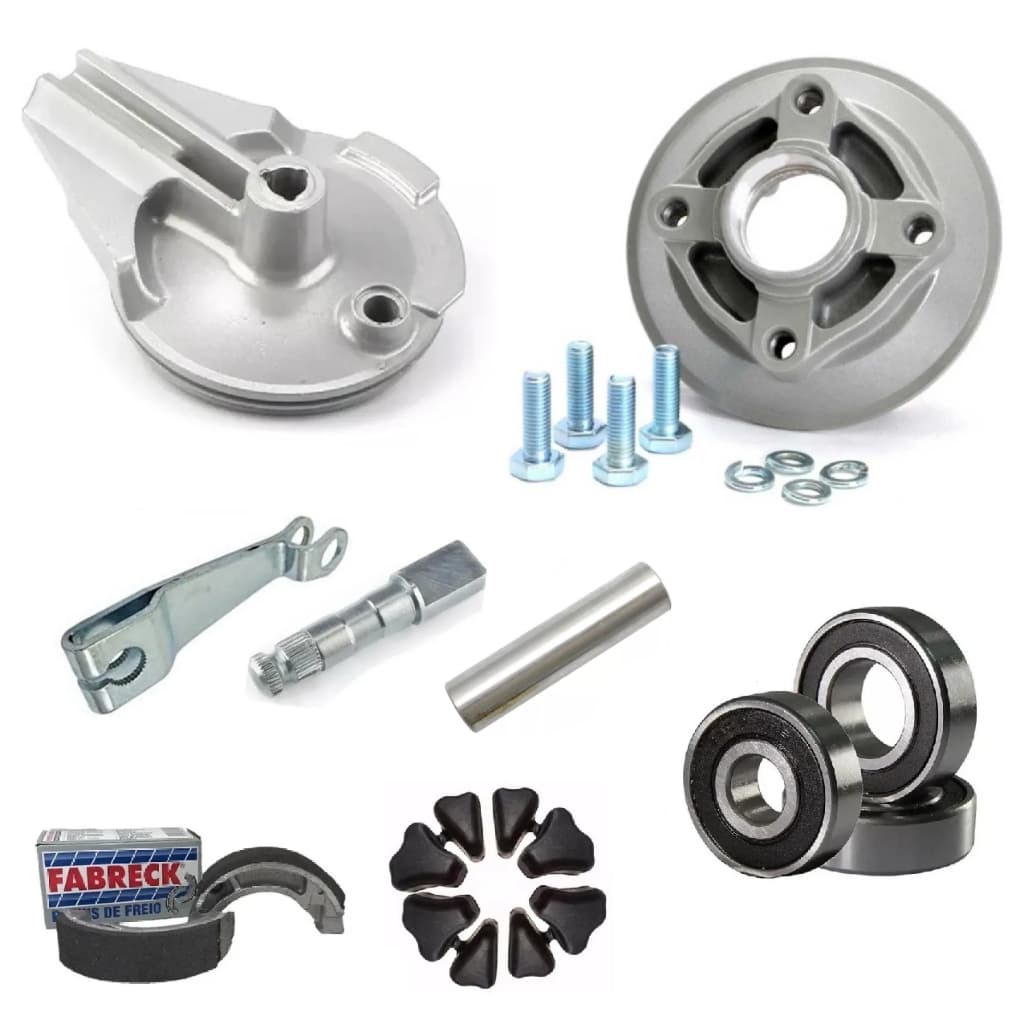 Kit Peças Da Roda Traseira Titan 150 Espelho Flange Fabreck Rolamentos Bucha da Coroa Lona de Freio