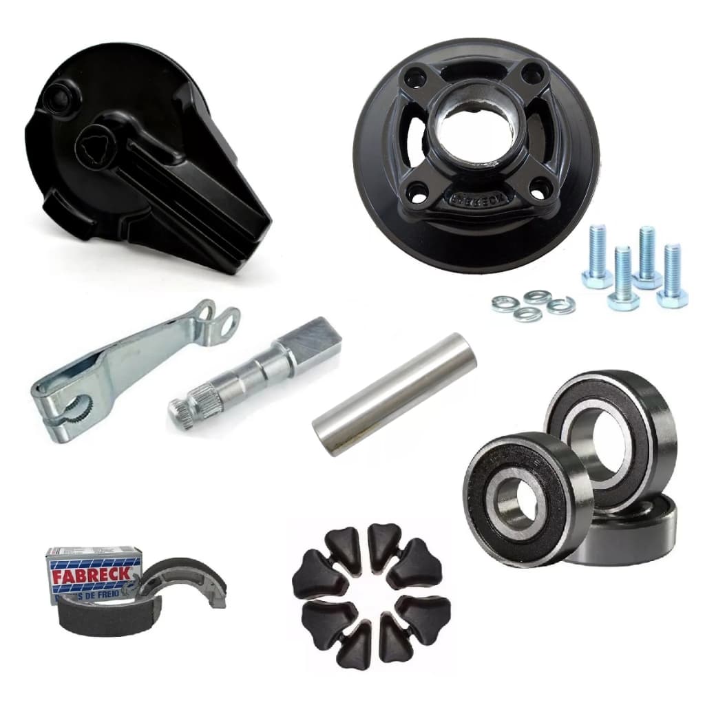 Kit Peças Da Roda Traseira Titan 160 Fan 160 Espelho Flange Coxim Rolamentos Lona de Freio Braço Eixo Espaçador