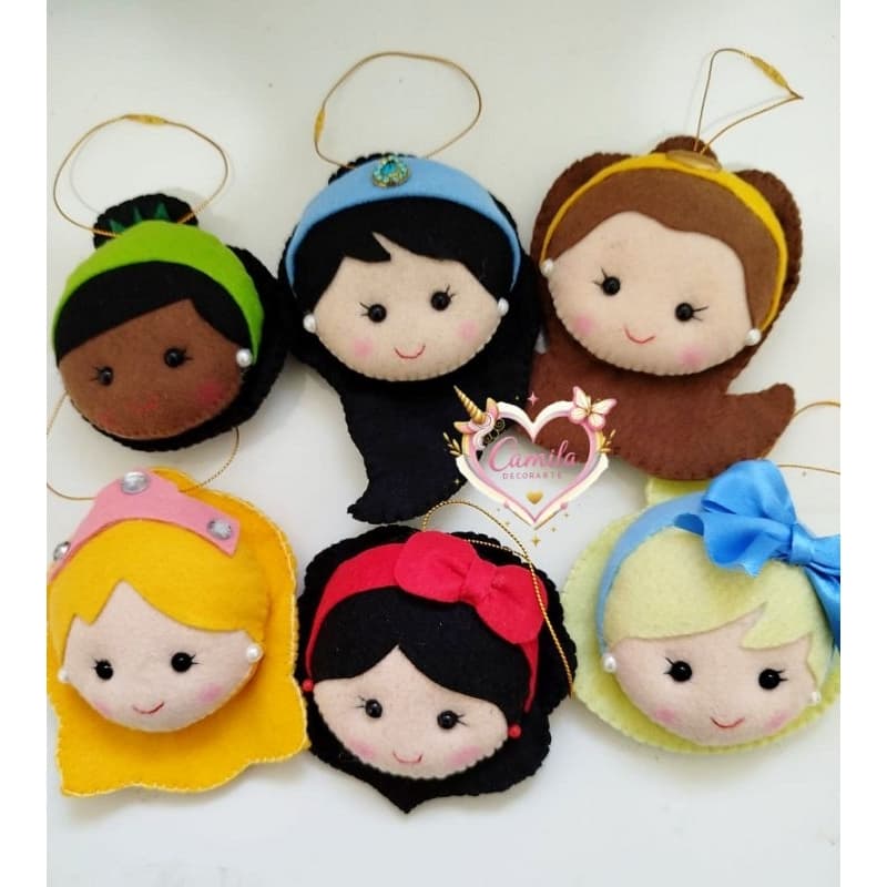 Enfeites de árvore de natal princesas da Disney