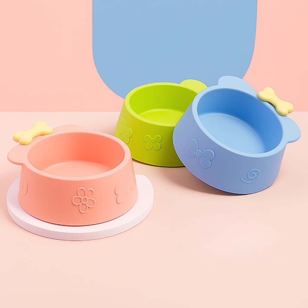 Comedouro Pet Colorido com Pés Antiderrapantes - Design Moderno e Divertido