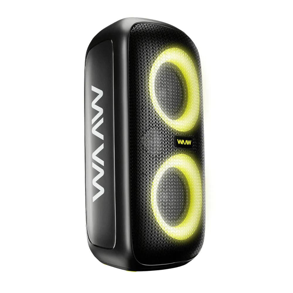 Caixa de Som Bluetooth WAAW Infinite 100 IPX4 Stereo Conexão TWS 4 Alto Falantes Bateria de Até 14H
