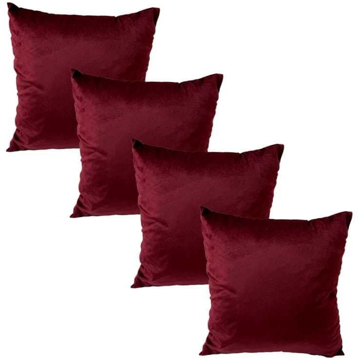 Kit 4 Capas de Veludo Premium 43x43 cm Para Decoração de Sofá, Cama, Sala, Cadeira, Trabalho.