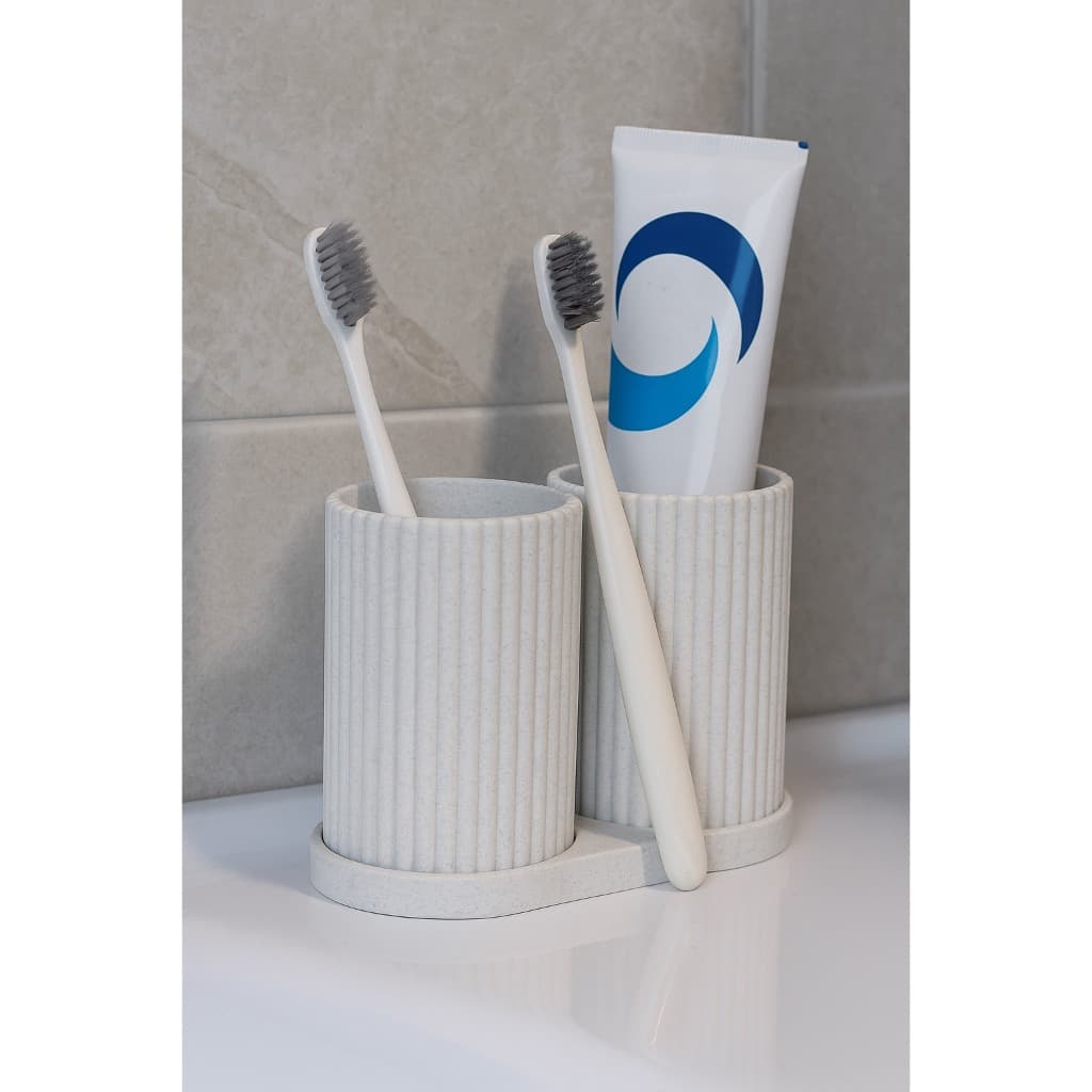 Porta escovas de dentes duplo, moderno, minimalista, ideal para melhor organização do banheiro