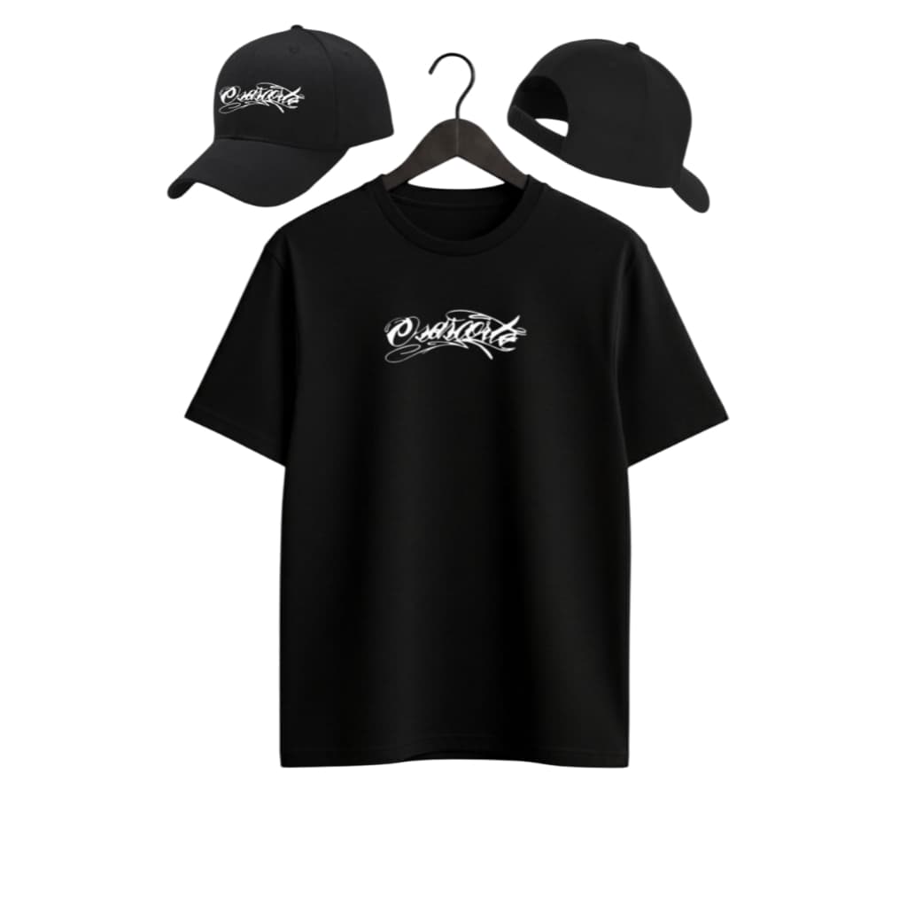 Kit Boné + Camiseta Basica 100% Algodão Osascorte 244 Moto Grau Wheeling