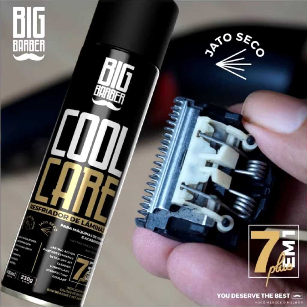 Resfriador De Lamina Big Barber Cool Care Máquina Corte Acabamento 7 em 1 400 ml