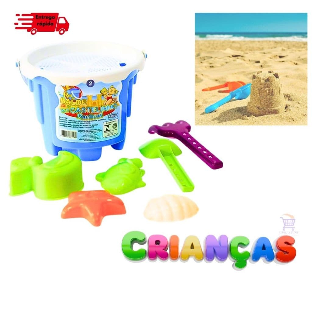 Baldinho De Praia Infantil Kit Brinquedo Pazinha Forminha Na Areia Criança Bebê Forma Bichinho Anos