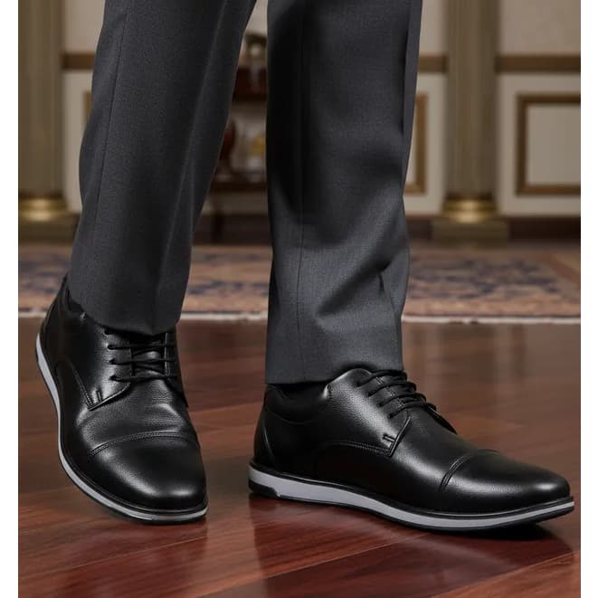 Sapato Oxford  Masculino Casual Cor Preto Sapato Social Moderno Confortável Antiderrapante Elegante