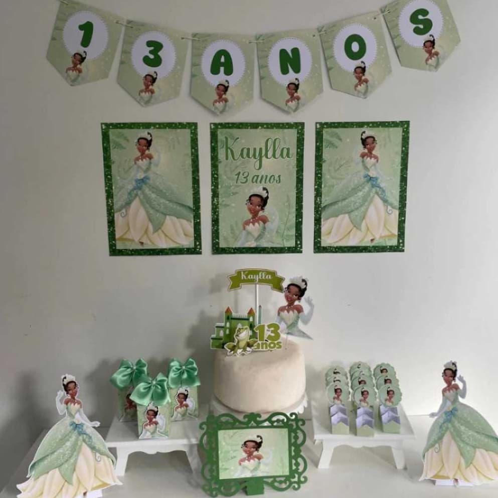 Kit Festa Princesa Tiana / Mini Kit Princesa Tiana / Mesversario Princesa Tiana / Kit Só um Bolinho Princesa Tiana