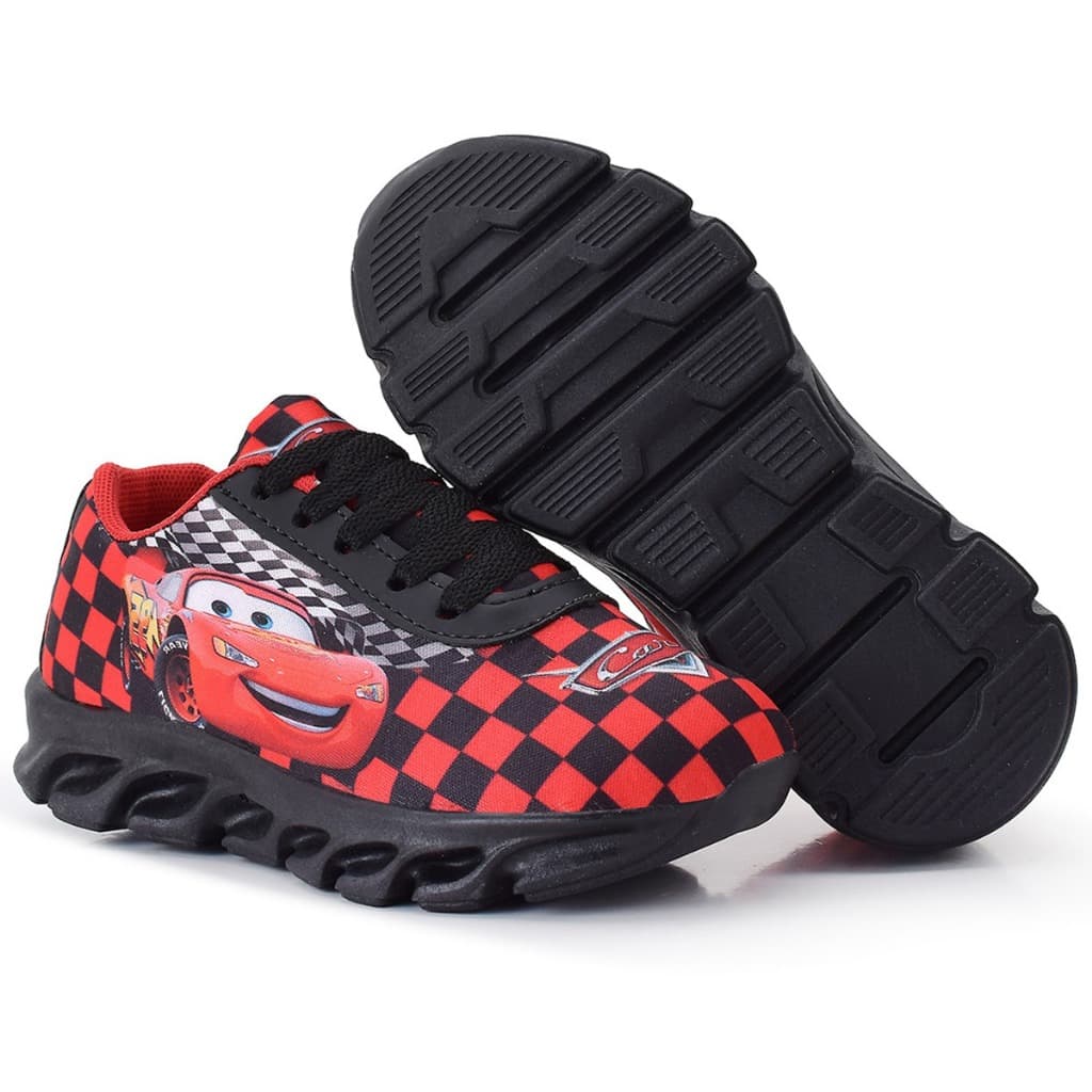 Tênis Infantil Carros Relâmpago McQueen Masculino – Leve Confortável Macio Dia a Dia Antiderrapante
