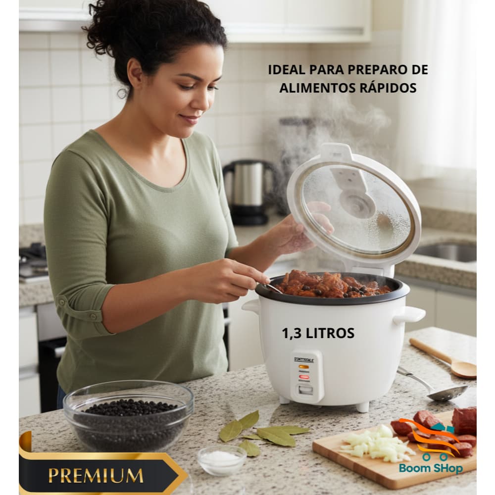 Panela de Arroz 5 Xícaras 1,3 Litros Elétrica 220V ou 127V Legumes Feijoada Carnes Legumes