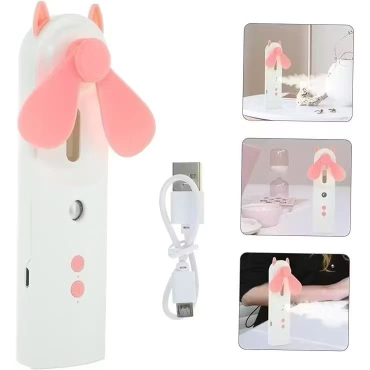 Mini Ventilador e Nano Mister Spray Para Extensão de Cílios, Vaporizador Umidificador Facial Portátil o Recarregável