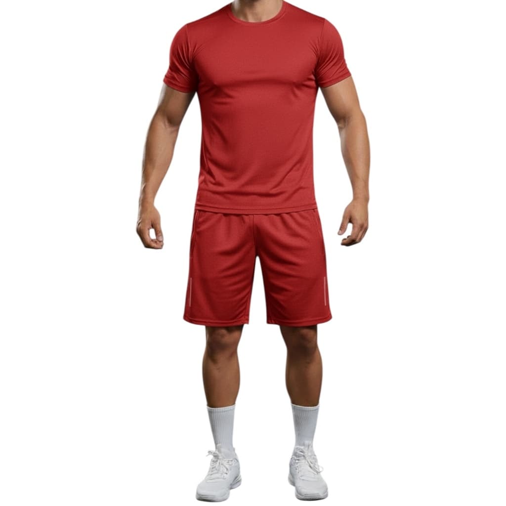 Kit Masculino Camisa e Bermuda Para o Natal - Conjunto Vermelho - Pronta Entrega + 5 Opções de Cores
