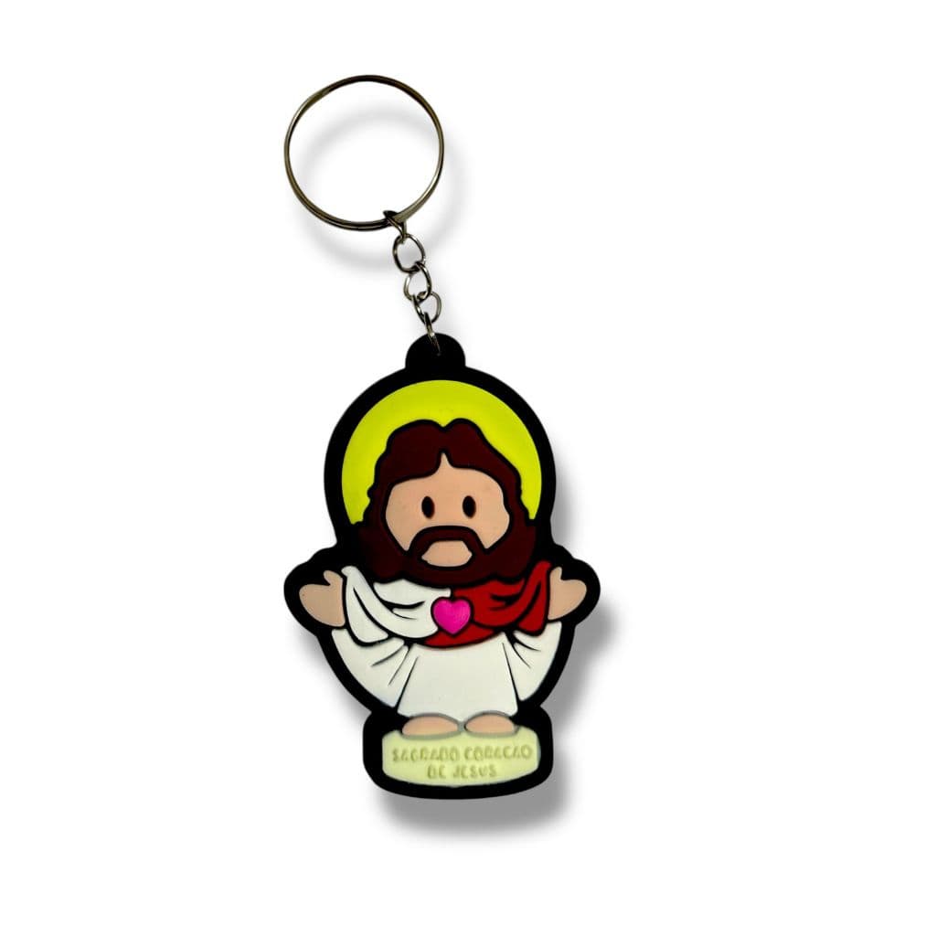 10 Chaveiros Emborrachado Sagrado Coração de Jesus