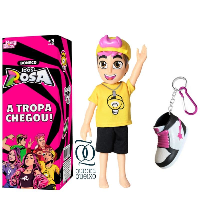 Boneco Leozin turma dos Rosa Original Babybrink +Chaveiro