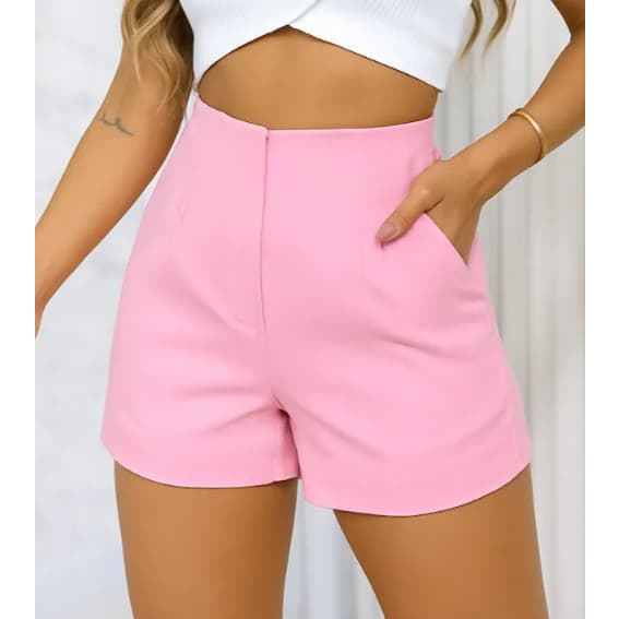 Short Feminino Alfaiataria Cintura Alta - ENVIO IMEDIATO !