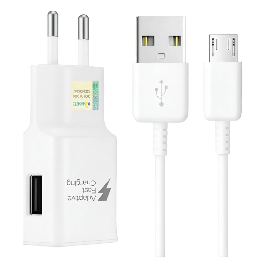 Carregador 15W Micro USB P/ Xiaomi 12C, 10A, C3, A1, C55, 7A, S7, Redmi 6, 6A, 7, 8, 8A, 9A, 9C, 9AT, Note 5A, Note 6, N