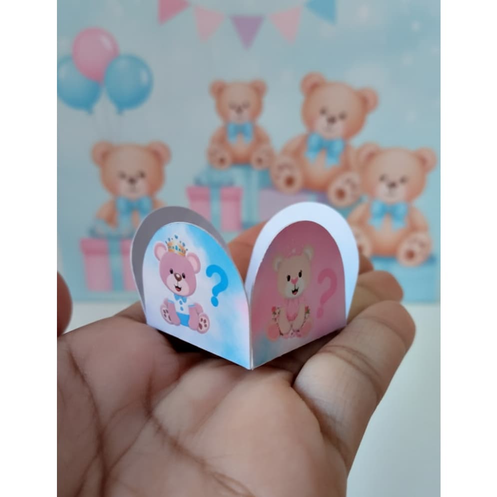 ENVIO RÁPIDO - Forminha de doces chá de revelação - Ursinho - Festa chá de bebê