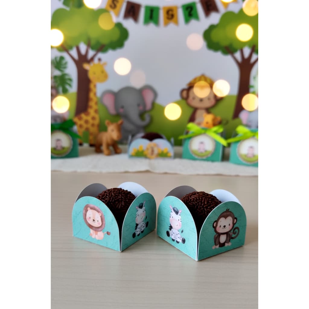 ENVIO RÁPIDO - Forminha de doces safari - Festa Safari
