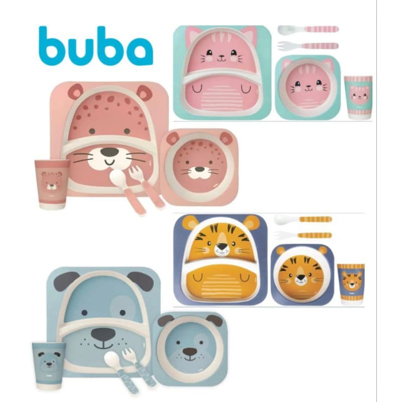 Kit Refeição fibra de Bambu 2, 3 ou 5 peças Buba