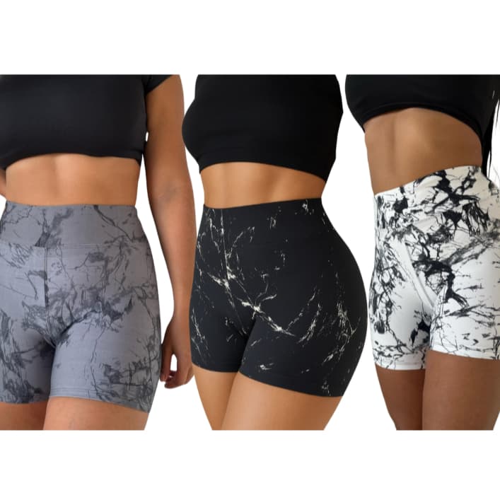 Kit 2 Short Feminino Academia Tie Dye Leg Shortinho Levanta Bumbum