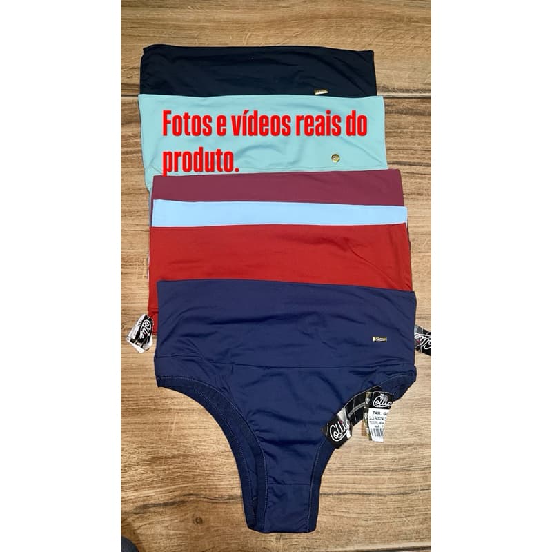 kit 5 calcinhas, cós alto, cós duplo muito conforto. Poliamida. Calcinha promoção.