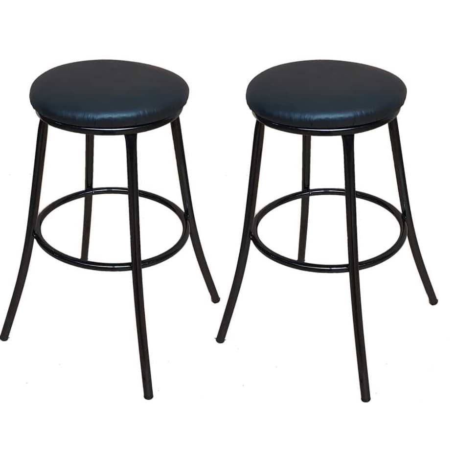 Kit 2 Banco Banqueta 60 cm Aço Epoxi Assento Madeira Espuma Confortavel Cozinha Área
