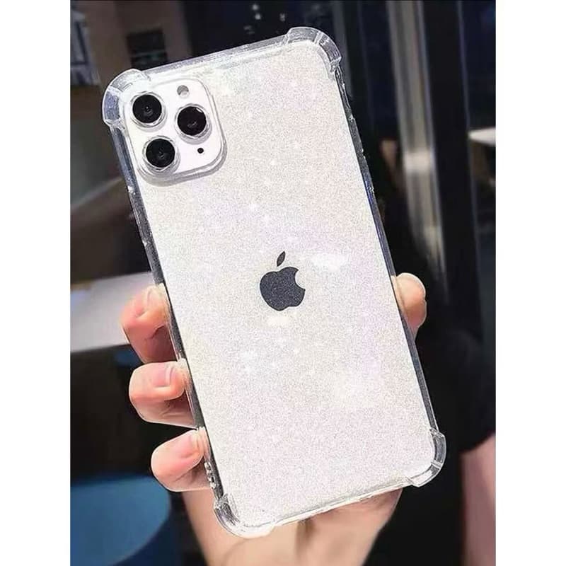 Capa Transparente Aiberg com Brilho e Bordas Delicadas para iPhone 11/12/13/14/15/16PROMAX