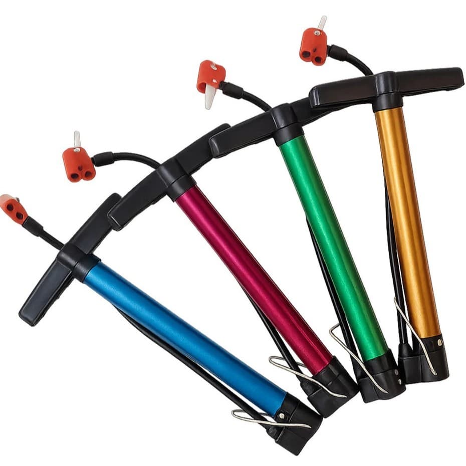 Bomba de Ar Portátil para Bicicleta Manual 32,5cm a 53cm  Cores Verde Rosa e Dourado Bike