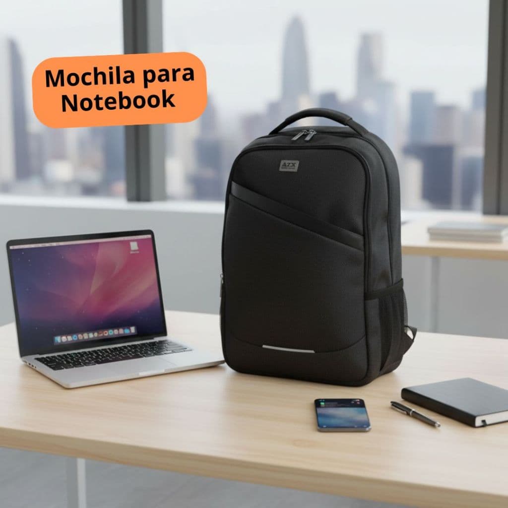 Mochila para Notebook Impermeável Reforçada 4 Compartimentos 2 Bolsos Poliéster Trabalho Faculdade