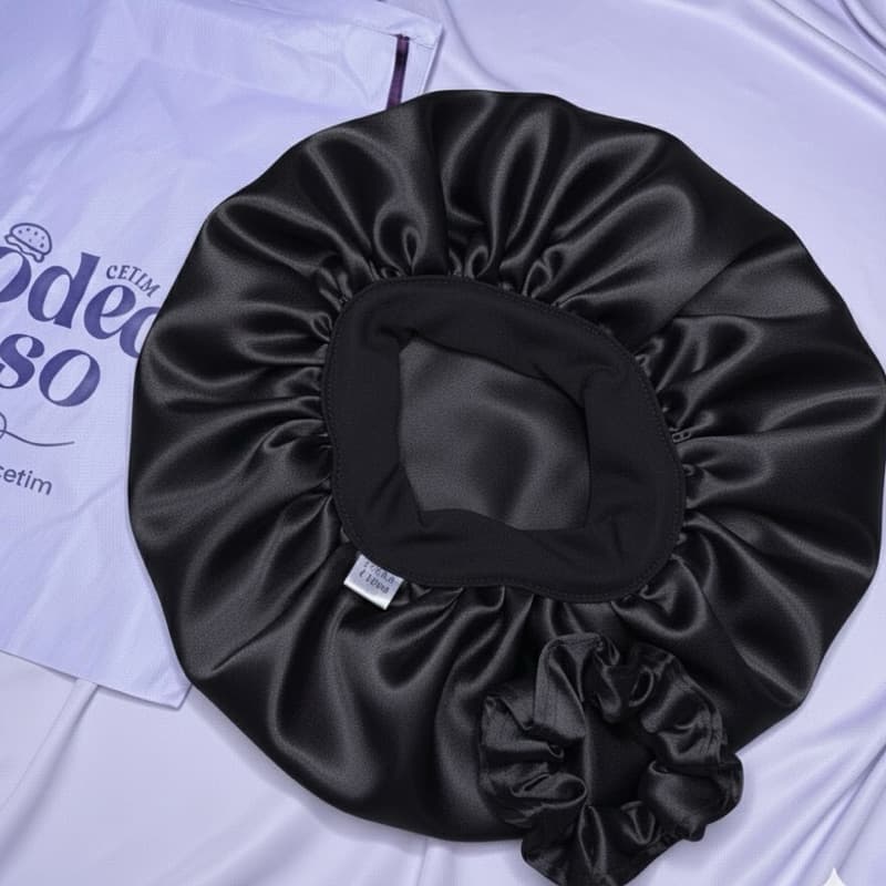 Touca Dupla Face em Cetim | Faixa Elástica Confortável e Proteção Anti Frizz
