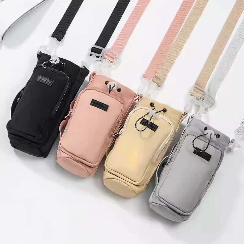 Bolsa Integrada Para Garrafa E Celular Com Alça De Ombro Perfeita Para Viagens E Passeios