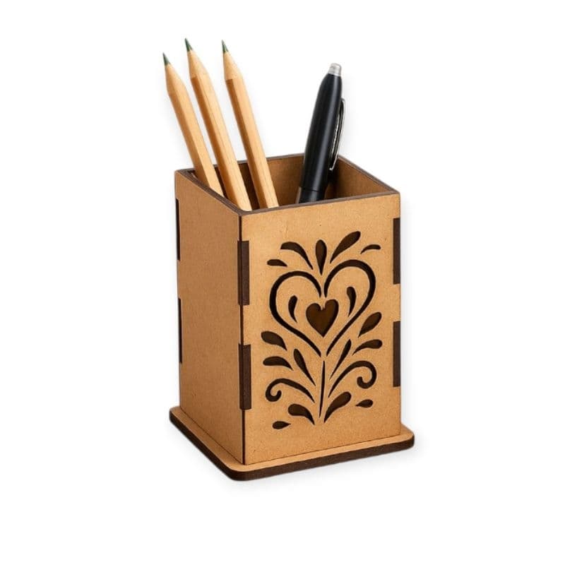 Porta canetas e objetos mdf6mm decoração mesa escritório 8x8x12