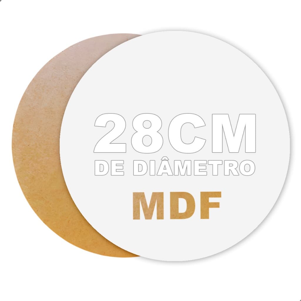 Kit 10 Cake Board Redondo MDF Cru 3mm Base Bolo Confeitaria 28cm Resistente