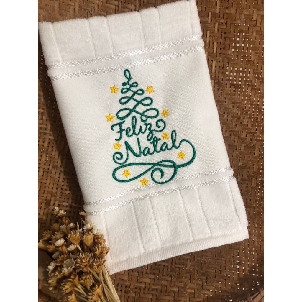 Feliz Natal Toalhas De Mão De Algodão Macio Clássico Dos Desenhos Animados Árvore Natal Bordado