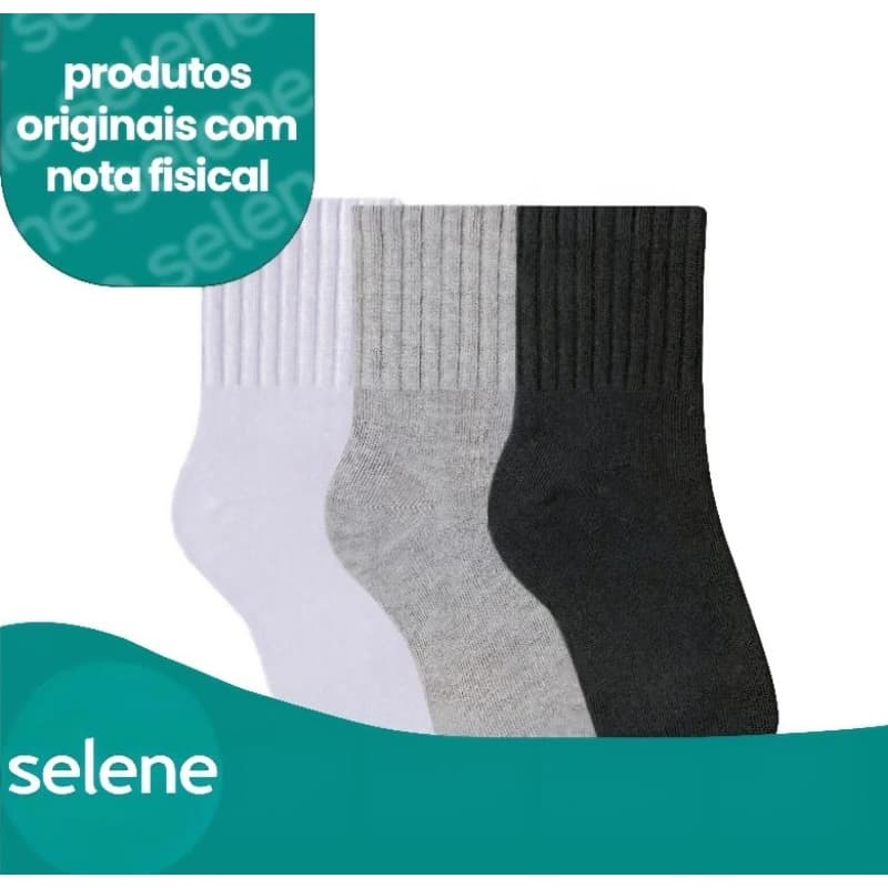 kit 3 Meias Infantil Lisa Selene Cano Médio