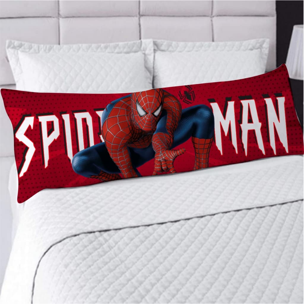 Fronha Avulsa ou Kit Fronha com Travesseiro de Corpo Xuxão Estampa Homem-Aranha, Spider-Man
