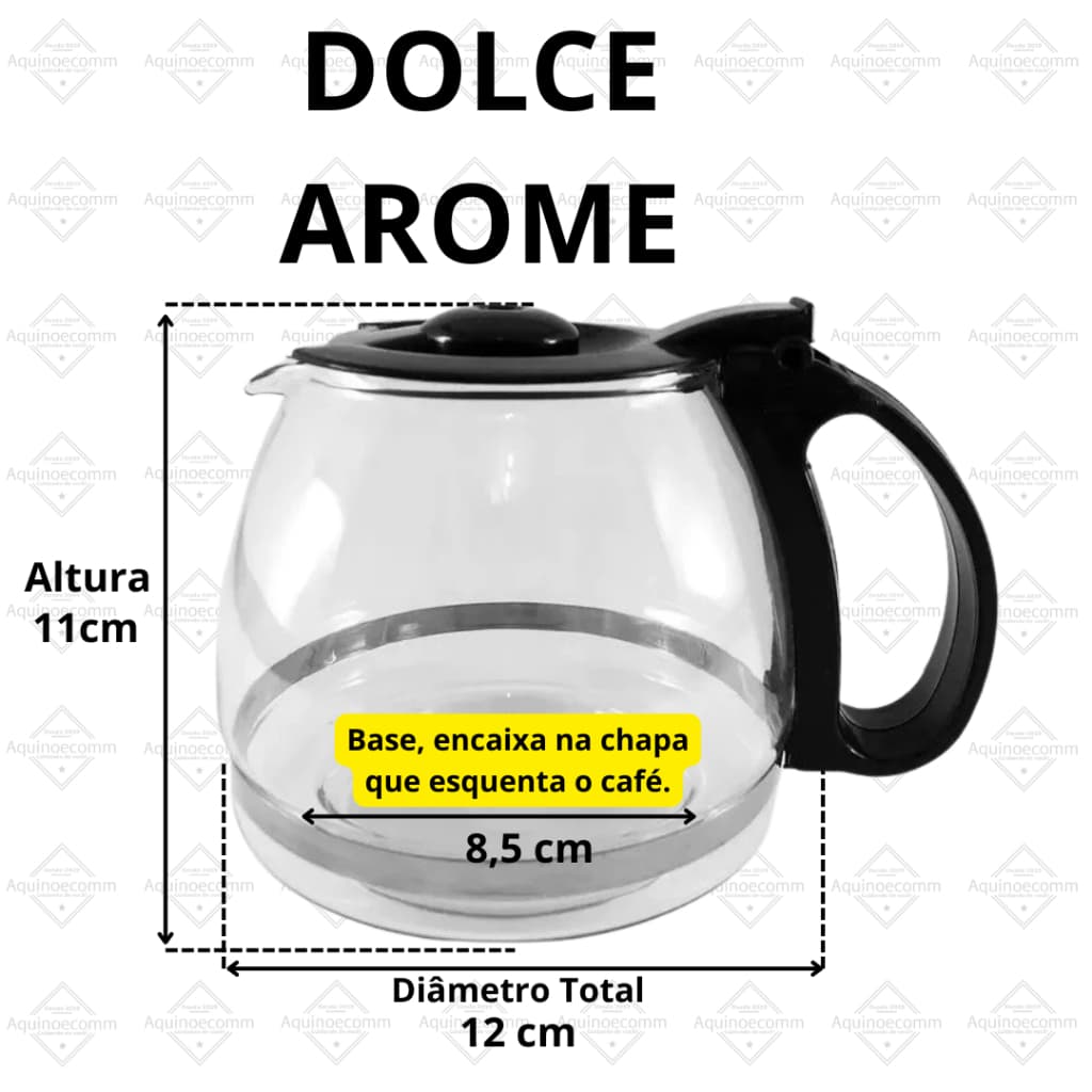 Jarra Para Cafeteira Mondial Dolce Arome C-30 18 Xícaras Black - Cor Preta - VIDRO RESISTENTE