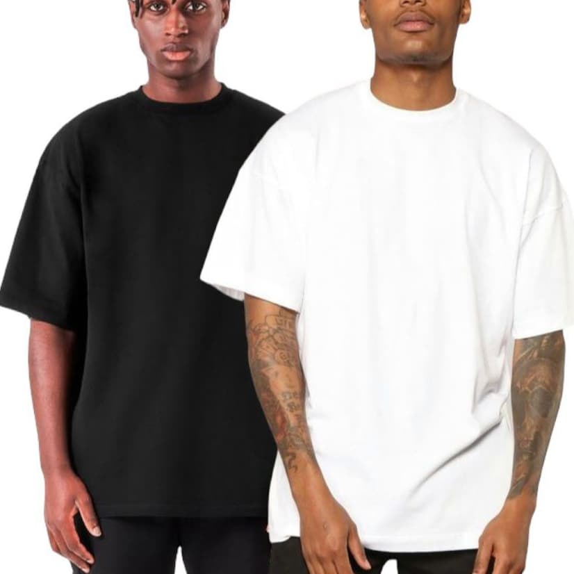 Kit 2 Camistetas Oversized Masculina Lisa - Malha Grossa - Camisa Grande estilo Hip Hop