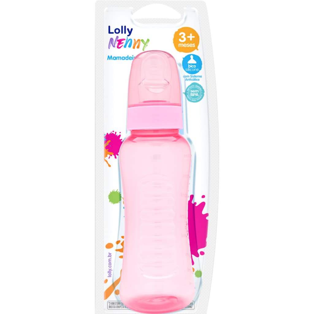 Mamadeiras Clean 250ml Silicone O Rosa Lolly