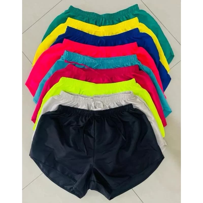 Kit 04 Shorts Feminino Tactel Soltinho Saída de Praia , Moda Verão
