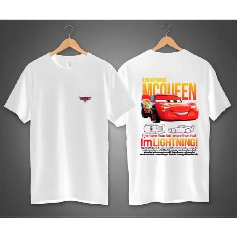 Camiseta Relâmpago Mcqueen e Sally Camisa 100% Algodao Adulto e Infantil