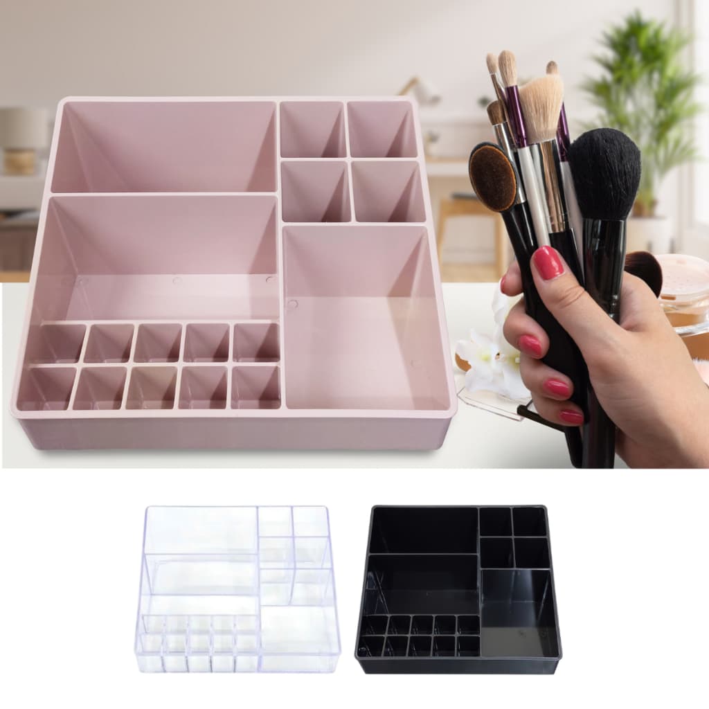 Organizador de Maquiagem com Divisórias Porta Cosméticos Elegante