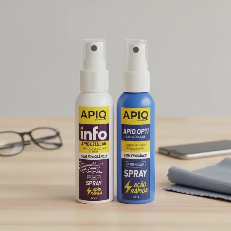 Kit Limpeza de Óculos Azul 60ml + Limpa Celular Neutro  60ml