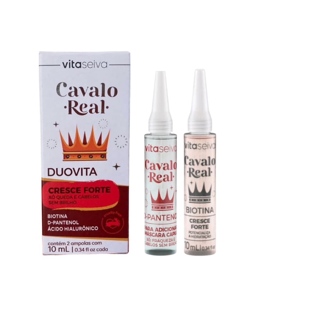 Vitamina tratamento Capilar Xô Queda Cresce Forte  Duovita Cavalo Real Vita Seiva