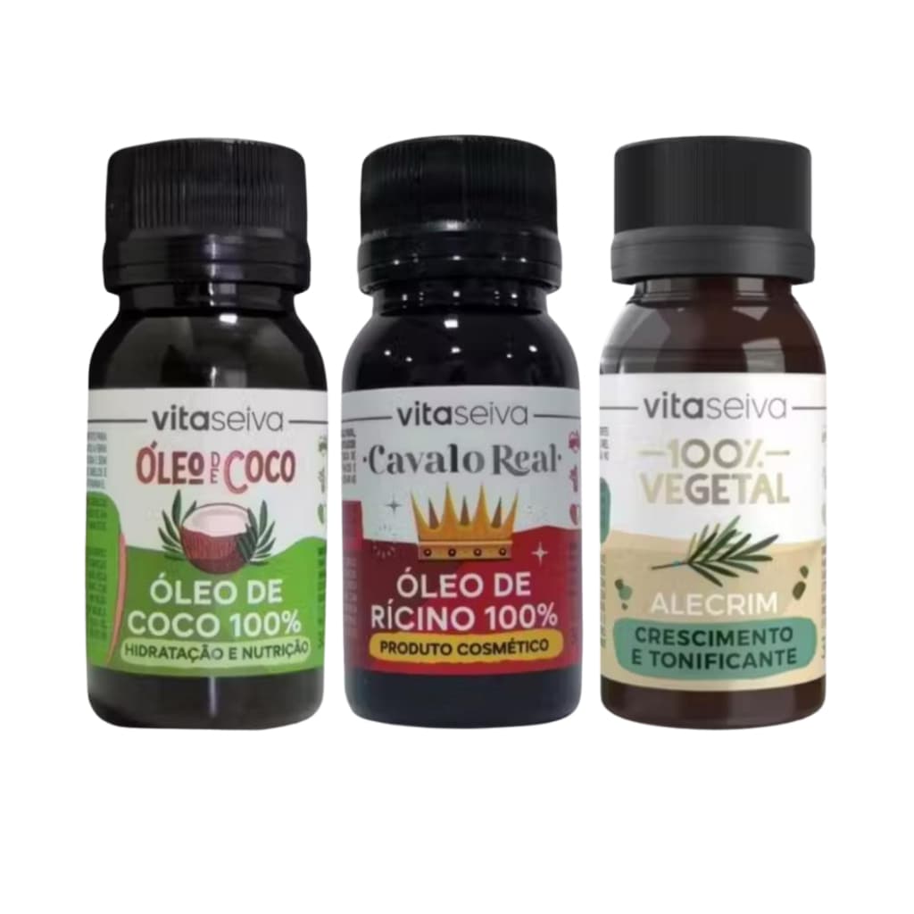 Terapia Capilar Oleo de Coco Ricino Alecrim Fortalece Fios Reduz Quebra Vita Seiva