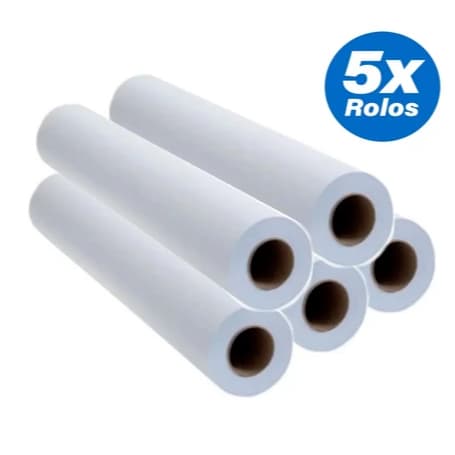 Kit 5 Lençol Descartável Papel Hospitalar Maca 70cmx50mt - 5 Rolos
