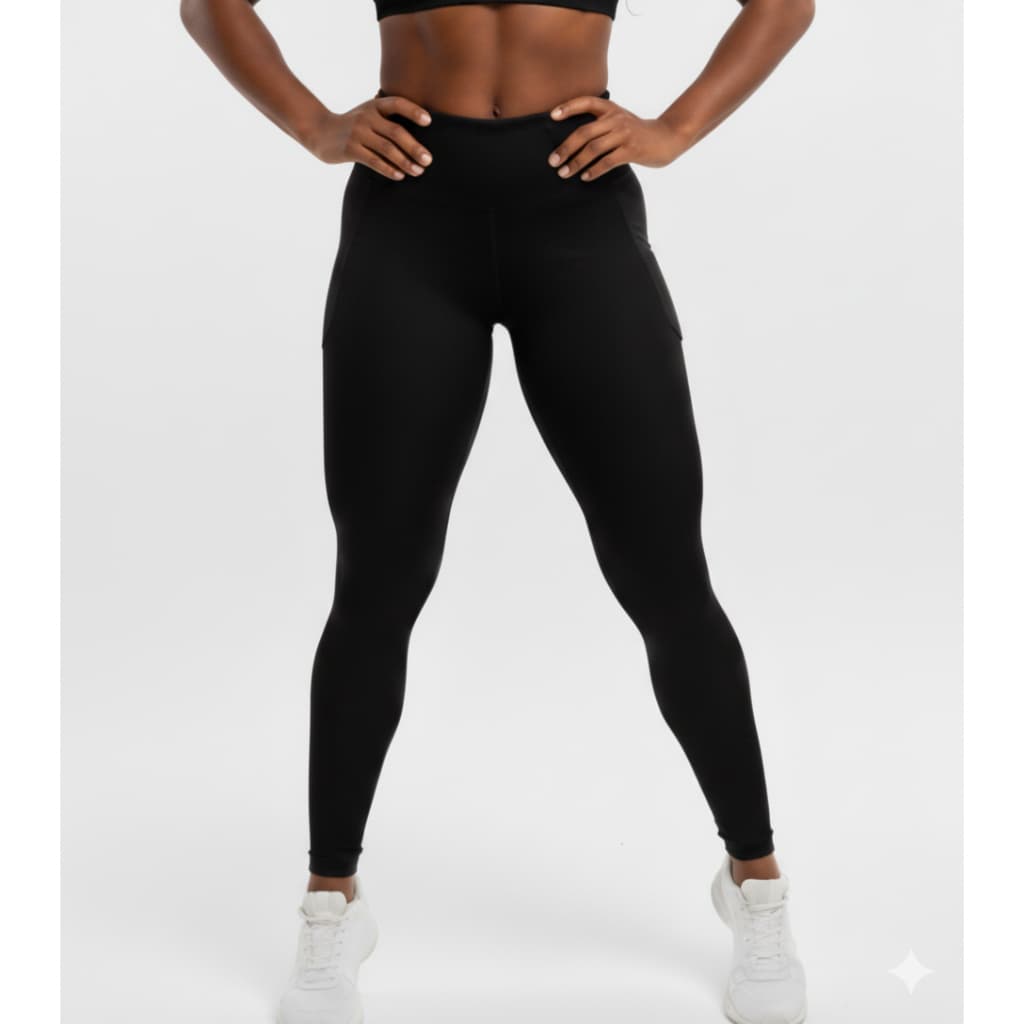 Legging Preta Poliamida Cós Alto Zero Transparência
